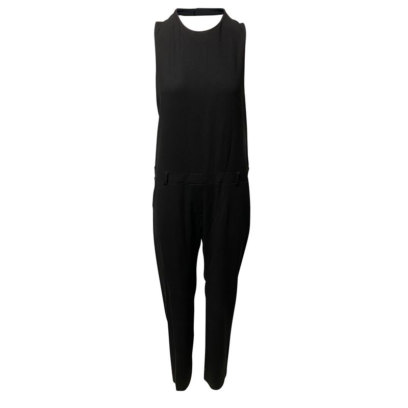 Iro Gennia Open Back Jumpsuit In Black Acetate